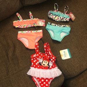 3 NEW Baby Girl Swimsuits Size 0-3 months